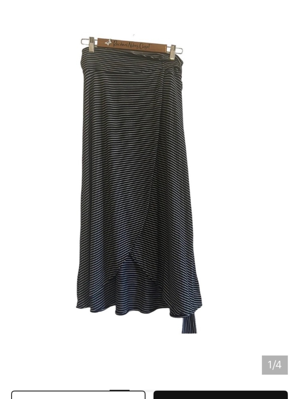 GAP Black and White Striped Midi Wrap Skirt